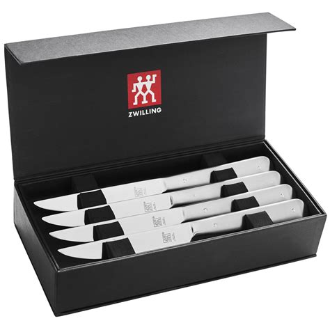 zwilling 8-piece stainless steel steak knife set in presentation box|henckels serrated steak knives.